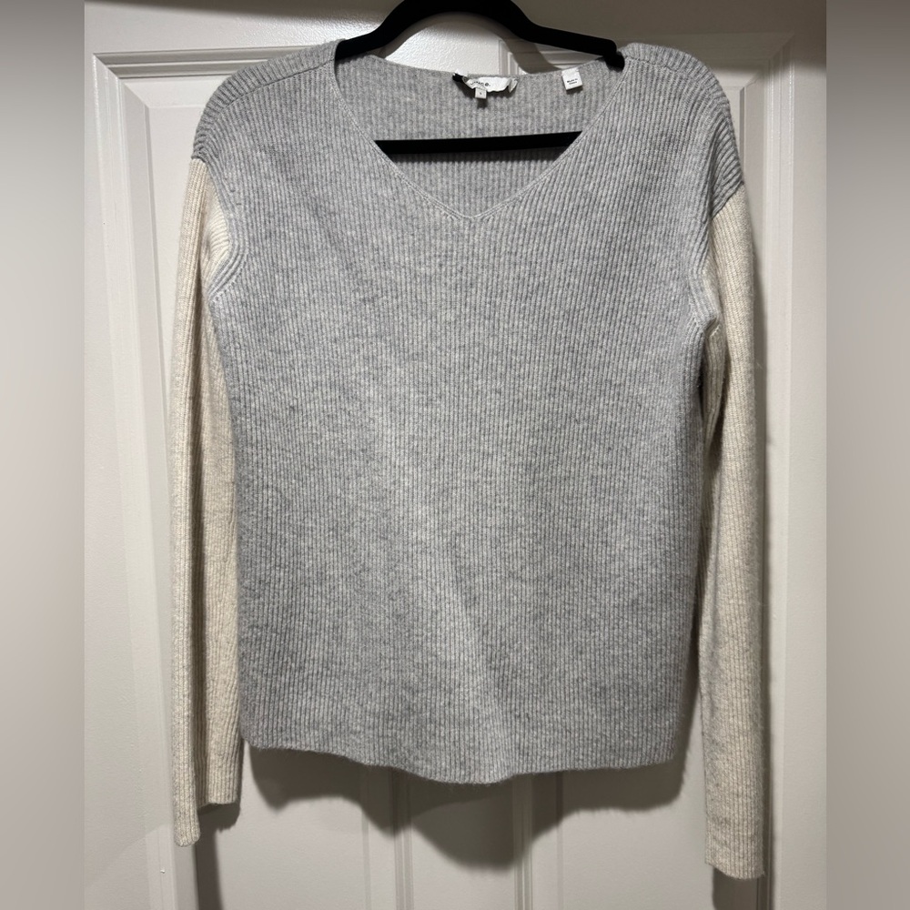Gray and Cream Women's Vince Sweater